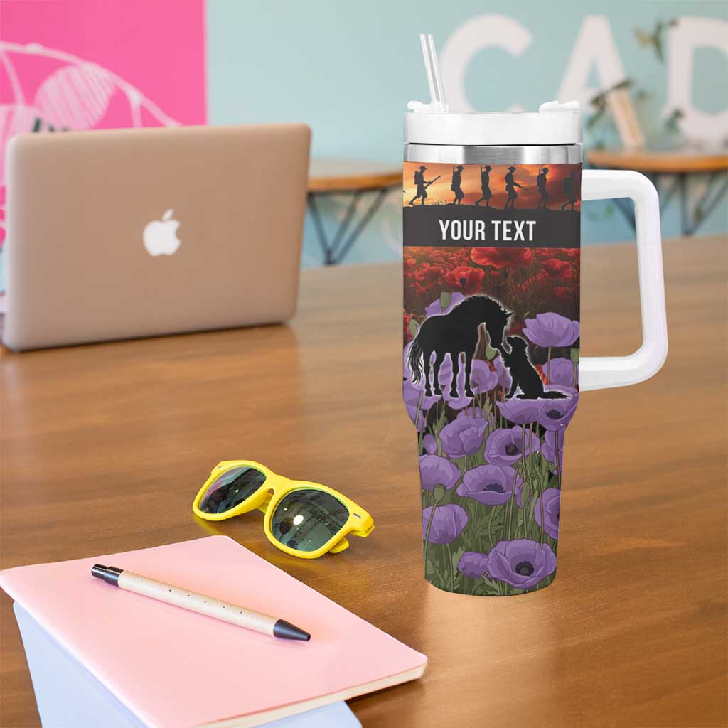 Personalised ANZAC Day Tumbler With Handle Remembering the Animals of War LT19 - Polynesian Pride