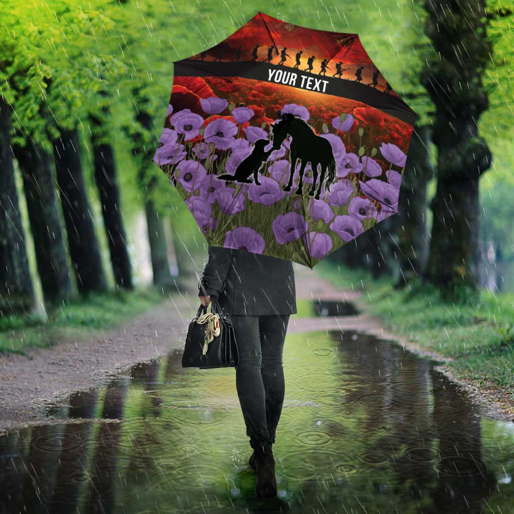 Personalised ANZAC Day Umbrella Remembering the Animals of War LT19 - Polynesian Pride