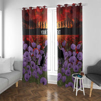 Personalised ANZAC Day Window Curtain Remembering the Animals of War LT19 With Grommets Purple - Polynesian Pride