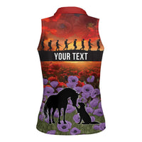 Personalised ANZAC Day Women Sleeveless Polo Shirt Remembering the Animals of War LT19 - Polynesian Pride