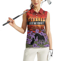 Personalised ANZAC Day Women Sleeveless Polo Shirt Remembering the Animals of War LT19 - Polynesian Pride