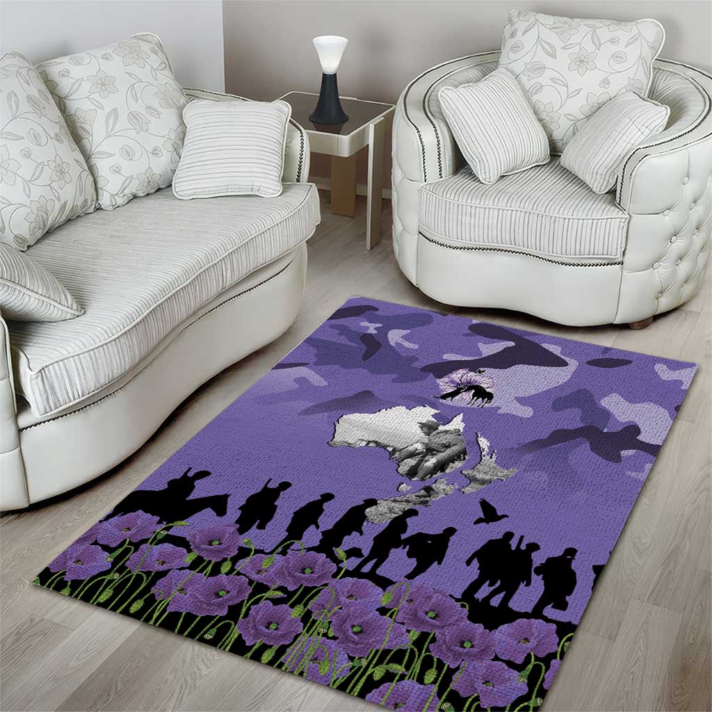 ANZAC Day Area Rug Lest We Forget the Animals Too