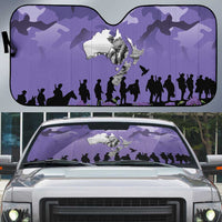 ANZAC Day Auto Sun Shade Lest We Forget the Animals Too LT19 Purple - Polynesian Pride