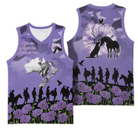 ANZAC Day Basketball Jersey Lest We Forget the Animals Too LT19 - Polynesian Pride