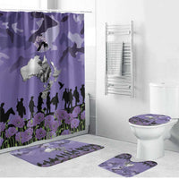 ANZAC Day Bathroom Set Lest We Forget the Animals Too LT19 Bathroom Set (4 pcs) Purple - Polynesian Pride