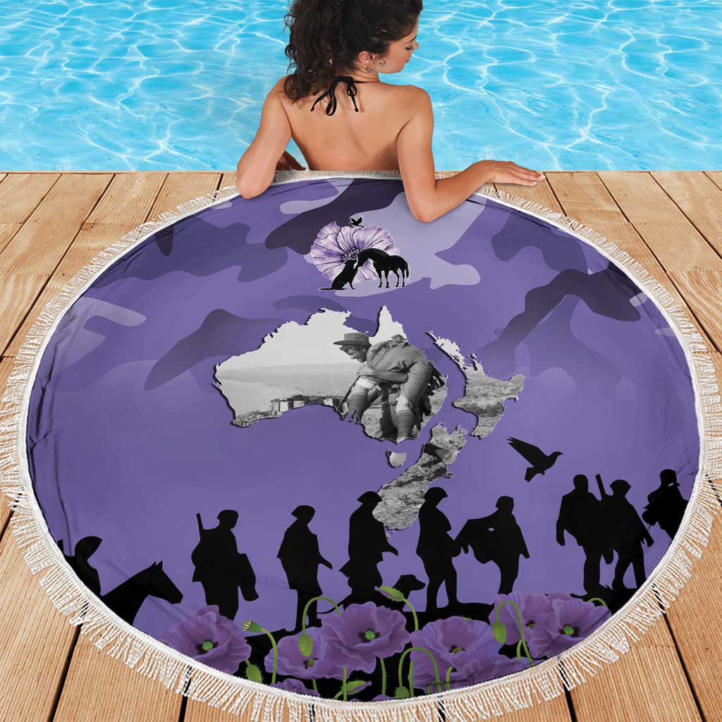 ANZAC Day Beach Blanket Lest We Forget the Animals Too LT19 - Polynesian Pride