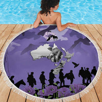 ANZAC Day Beach Blanket Lest We Forget the Animals Too LT19 - Polynesian Pride