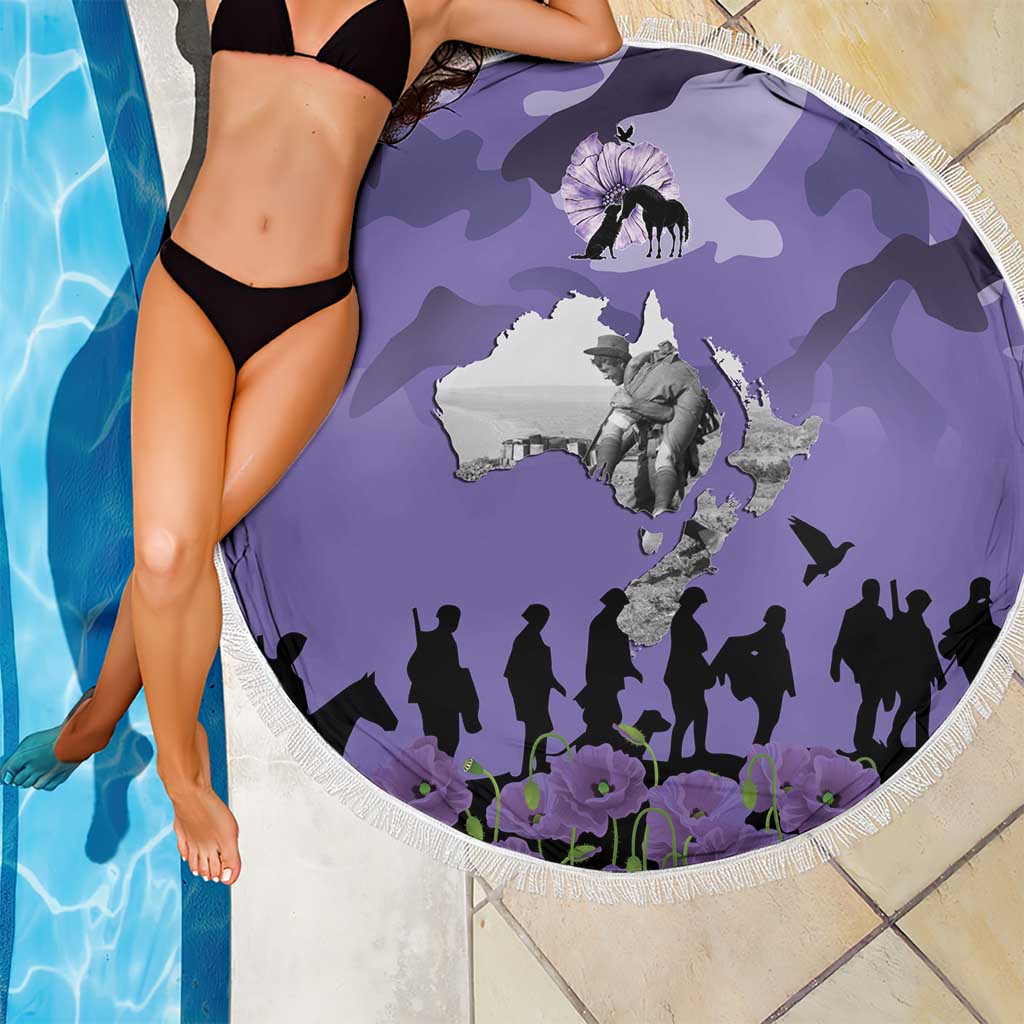 ANZAC Day Beach Blanket Lest We Forget the Animals Too LT19 - Polynesian Pride