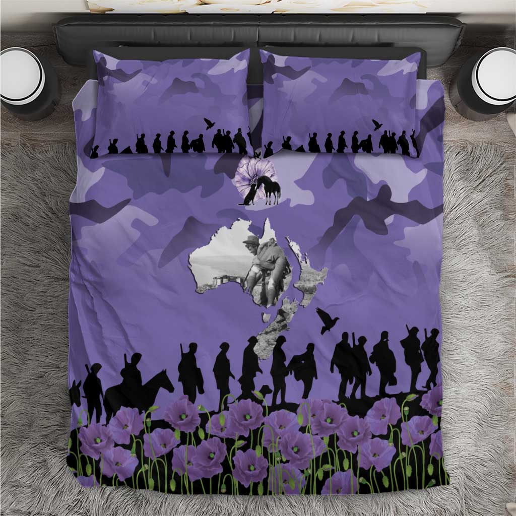 ANZAC Day Bedding Set Lest We Forget the Animals Too LT19 Purple - Polynesian Pride