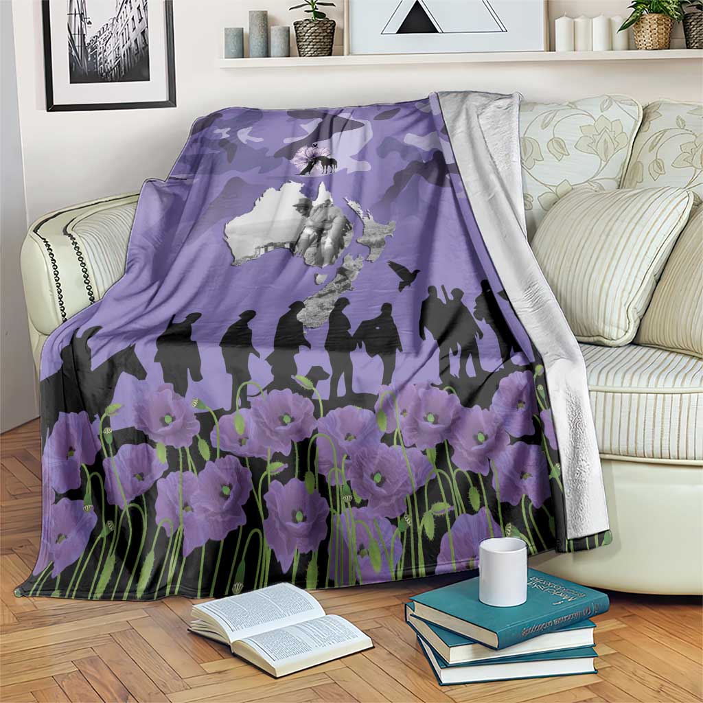 ANZAC Day Blanket Lest We Forget the Animals Too LT19 Purple - Polynesian Pride
