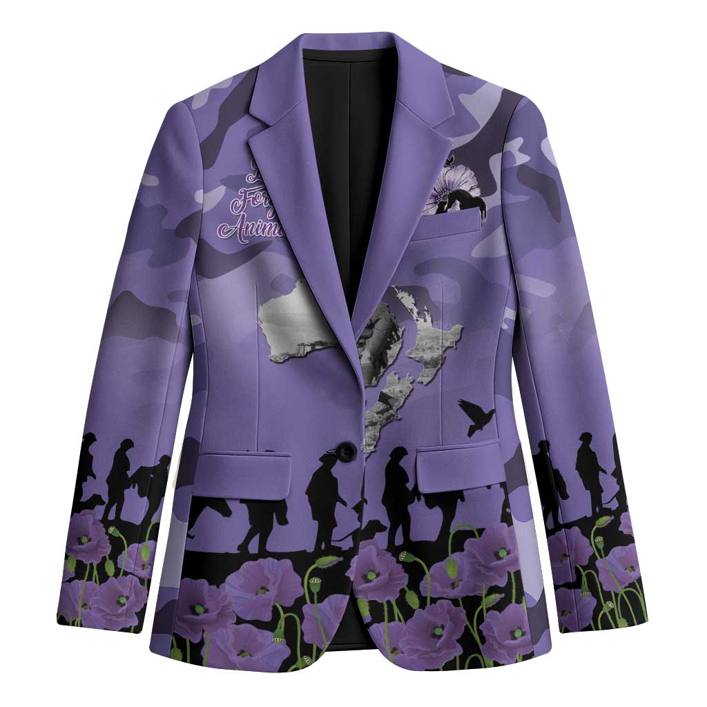 ANZAC Day Blazer Lest We Forget the Animals Too LT19 Unisex Purple - Polynesian Pride