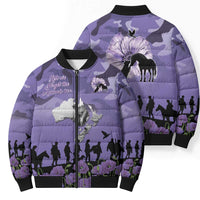 ANZAC Day Bomber Puffer Jacket Lest We Forget the Animals Too LT19 - Polynesian Pride