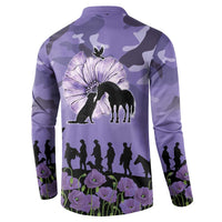 ANZAC Day Button Sweatshirt Lest We Forget the Animals Too LT19 - Polynesian Pride
