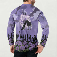 ANZAC Day Button Sweatshirt Lest We Forget the Animals Too LT19 - Polynesian Pride