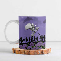 ANZAC Day Ceramic Mug Lest We Forget the Animals Too LT19 Purple - Polynesian Pride