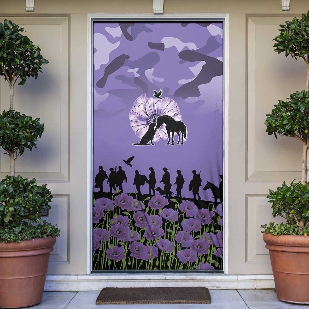 ANZAC Day Door Cover Lest We Forget the Animals Too