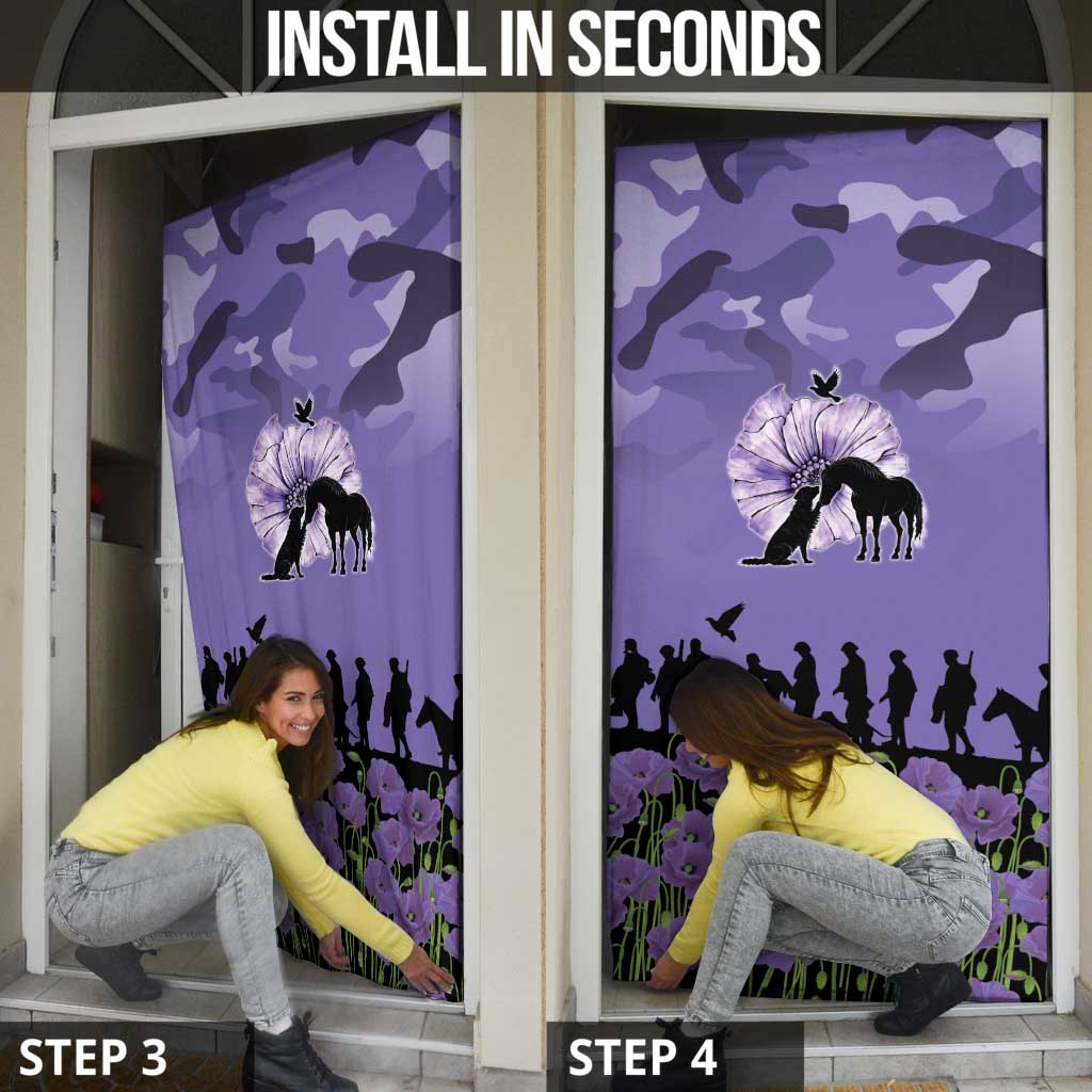 ANZAC Day Door Cover Lest We Forget the Animals Too LT19 - Polynesian Pride