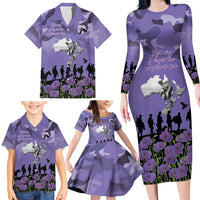 ANZAC Day Family Matching Long Sleeve Bodycon Dress and Hawaiian Shirt Lest We Forget the Animals Too