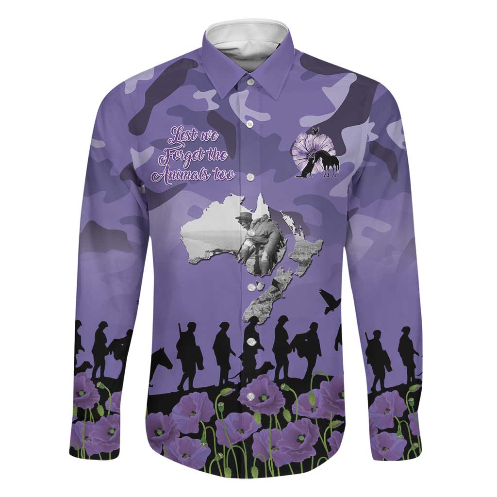 ANZAC Day Family Matching Long Sleeve Bodycon Dress and Hawaiian Shirt Lest We Forget the Animals Too