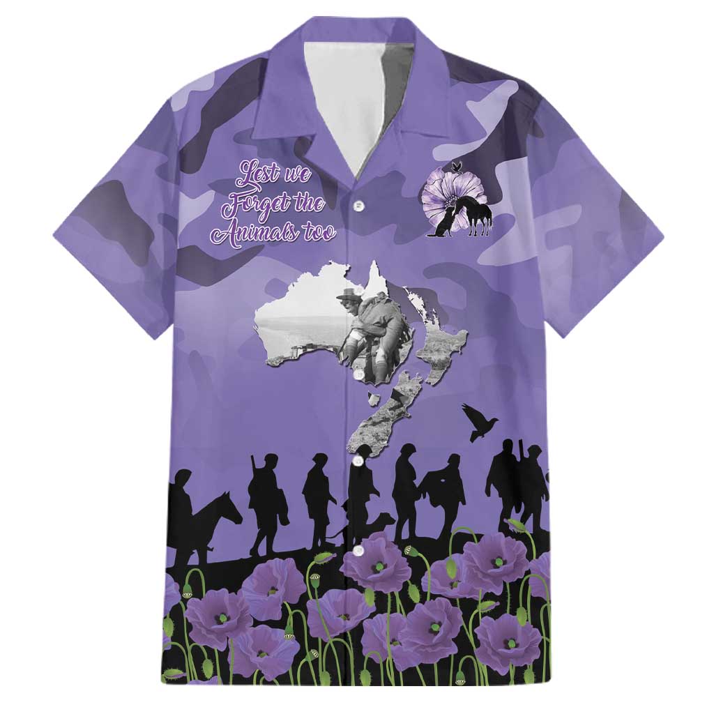ANZAC Day Family Matching Off Shoulder Maxi Dress and Hawaiian Shirt Lest We Forget the Animals Too