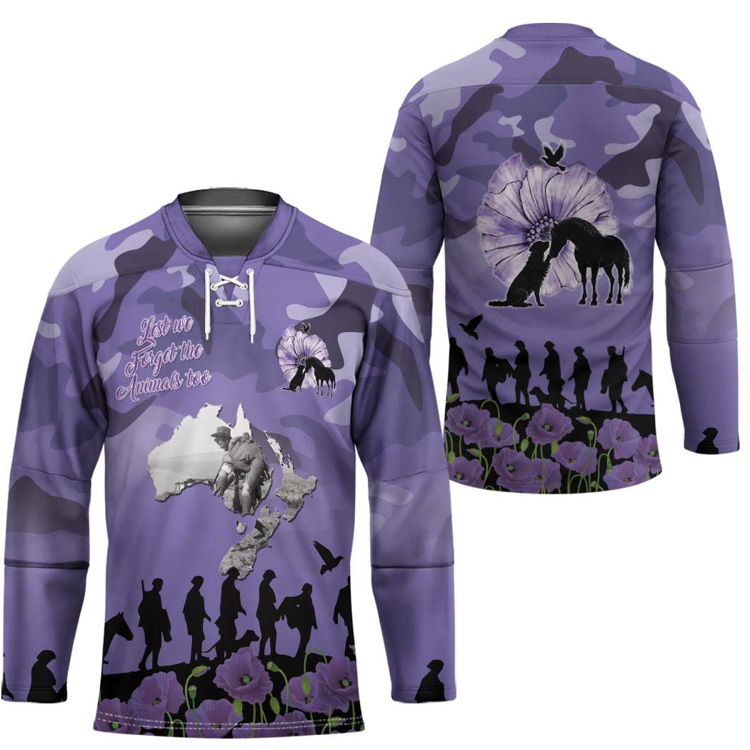 ANZAC Day Hockey Jersey Lest We Forget the Animals Too LT19 - Polynesian Pride
