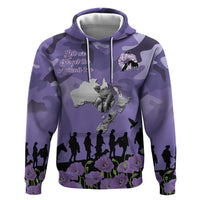 ANZAC Day Hoodie Lest We Forget the Animals Too LT19 Pullover Hoodie Purple - Polynesian Pride