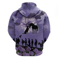 ANZAC Day Hoodie Lest We Forget the Animals Too LT19 - Polynesian Pride