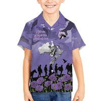 ANZAC Day Kid Hawaiian Shirt Lest We Forget the Animals Too