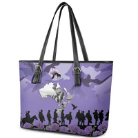 ANZAC Day Leather Tote Bag Lest We Forget the Animals Too LT19 - Polynesian Pride