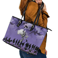 ANZAC Day Leather Tote Bag Lest We Forget the Animals Too LT19 - Polynesian Pride