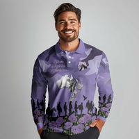 ANZAC Day Long Sleeve Polo Shirt Lest We Forget the Animals Too LT19 - Polynesian Pride