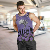 ANZAC Day Men Tank Top Lest We Forget the Animals Too LT19 Purple - Polynesian Pride