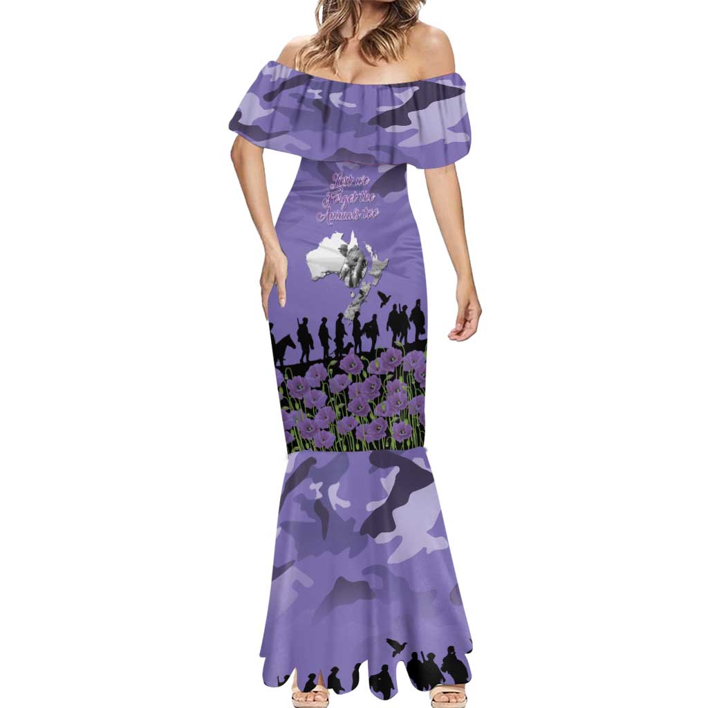 ANZAC Day Mermaid Dress Lest We Forget the Animals Too LT19 - Polynesian Pride