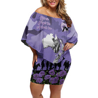 ANZAC Day Off Shoulder Short Dress Lest We Forget the Animals Too