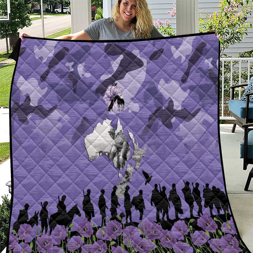 ANZAC Day Quilt Lest We Forget the Animals Too LT19 Purple - Polynesian Pride