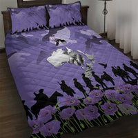 ANZAC Day Quilt Bed Set Lest We Forget the Animals Too LT19 Purple - Polynesian Pride