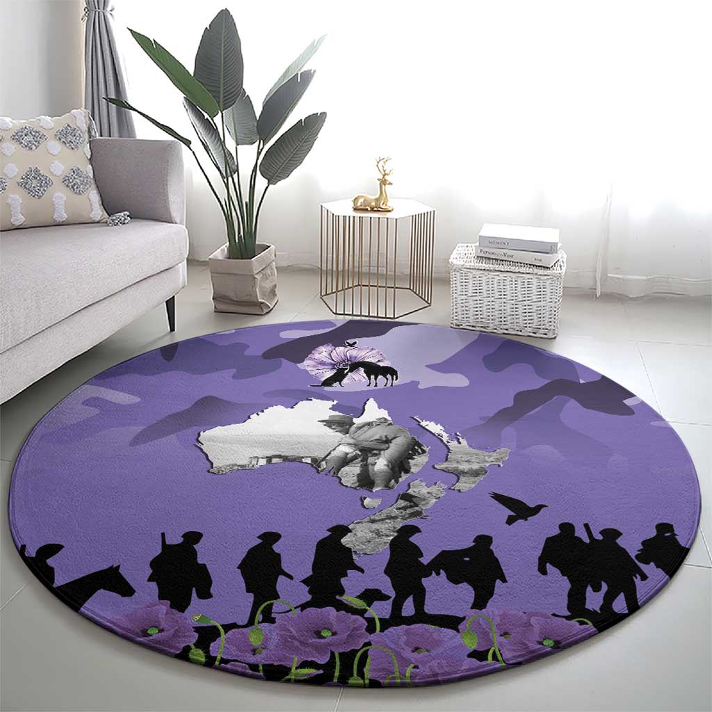 ANZAC Day Round Carpet Lest We Forget the Animals Too LT19 - Polynesian Pride
