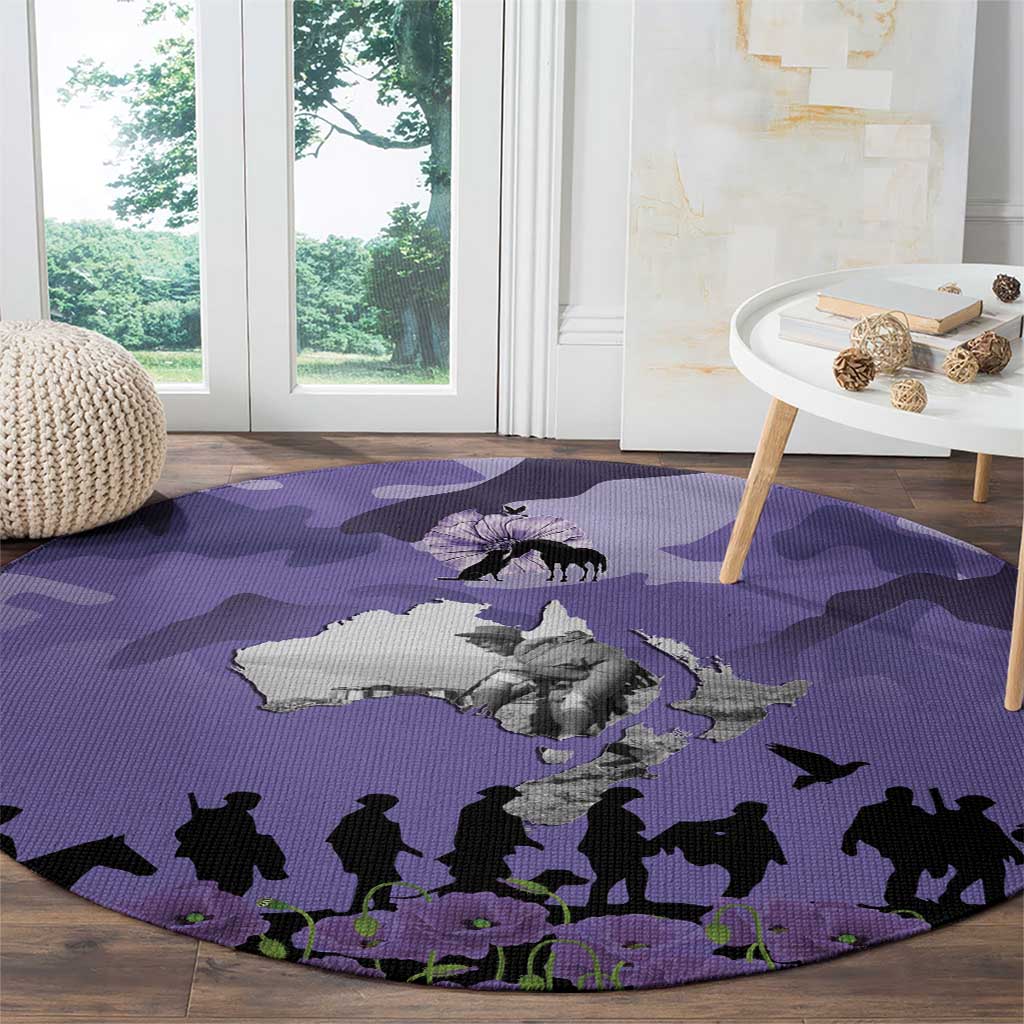 ANZAC Day Round Carpet Lest We Forget the Animals Too LT19 - Polynesian Pride