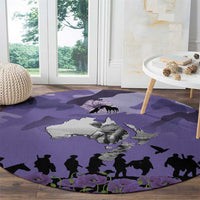 ANZAC Day Round Carpet Lest We Forget the Animals Too LT19 - Polynesian Pride