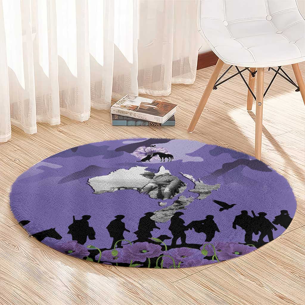 ANZAC Day Round Carpet Lest We Forget the Animals Too LT19 - Polynesian Pride