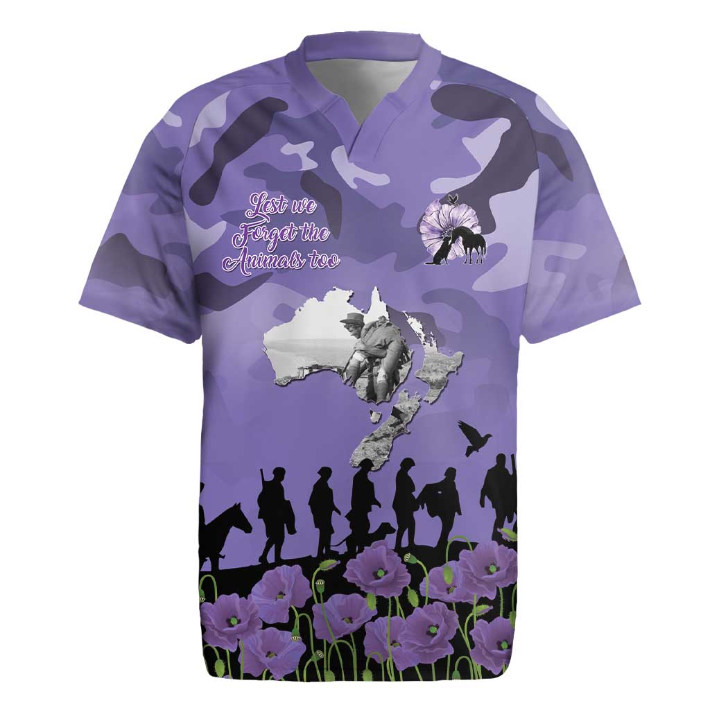 ANZAC Day Rugby Jersey Lest We Forget the Animals Too