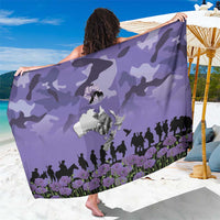 ANZAC Day Sarong Lest We Forget the Animals Too LT19 One Size 44 x 66 inches Purple - Polynesian Pride