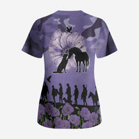 ANZAC Day Scrub Top Lest We Forget the Animals Too LT19 - Polynesian Pride