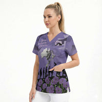 ANZAC Day Scrub Top Lest We Forget the Animals Too LT19 - Polynesian Pride