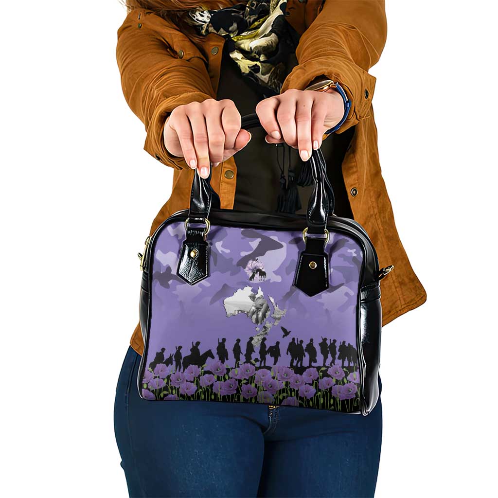 ANZAC Day Shoulder Handbag Lest We Forget the Animals Too LT19 One Size Purple - Polynesian Pride