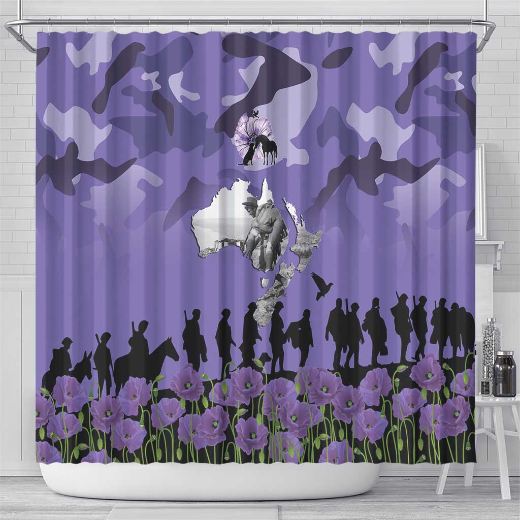 ANZAC Day Shower Curtain Lest We Forget the Animals Too LT19 - Polynesian Pride
