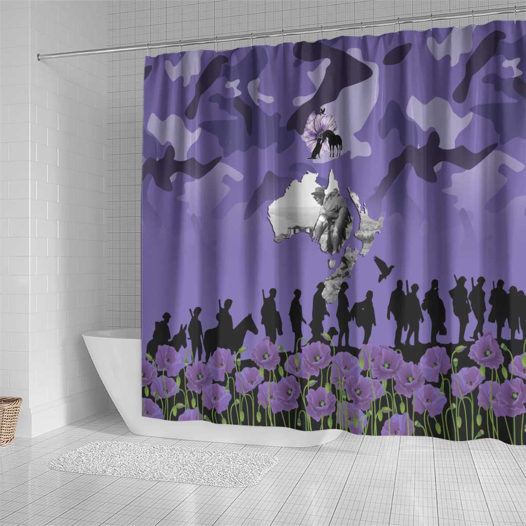 ANZAC Day Shower Curtain Lest We Forget the Animals Too LT19 - Polynesian Pride