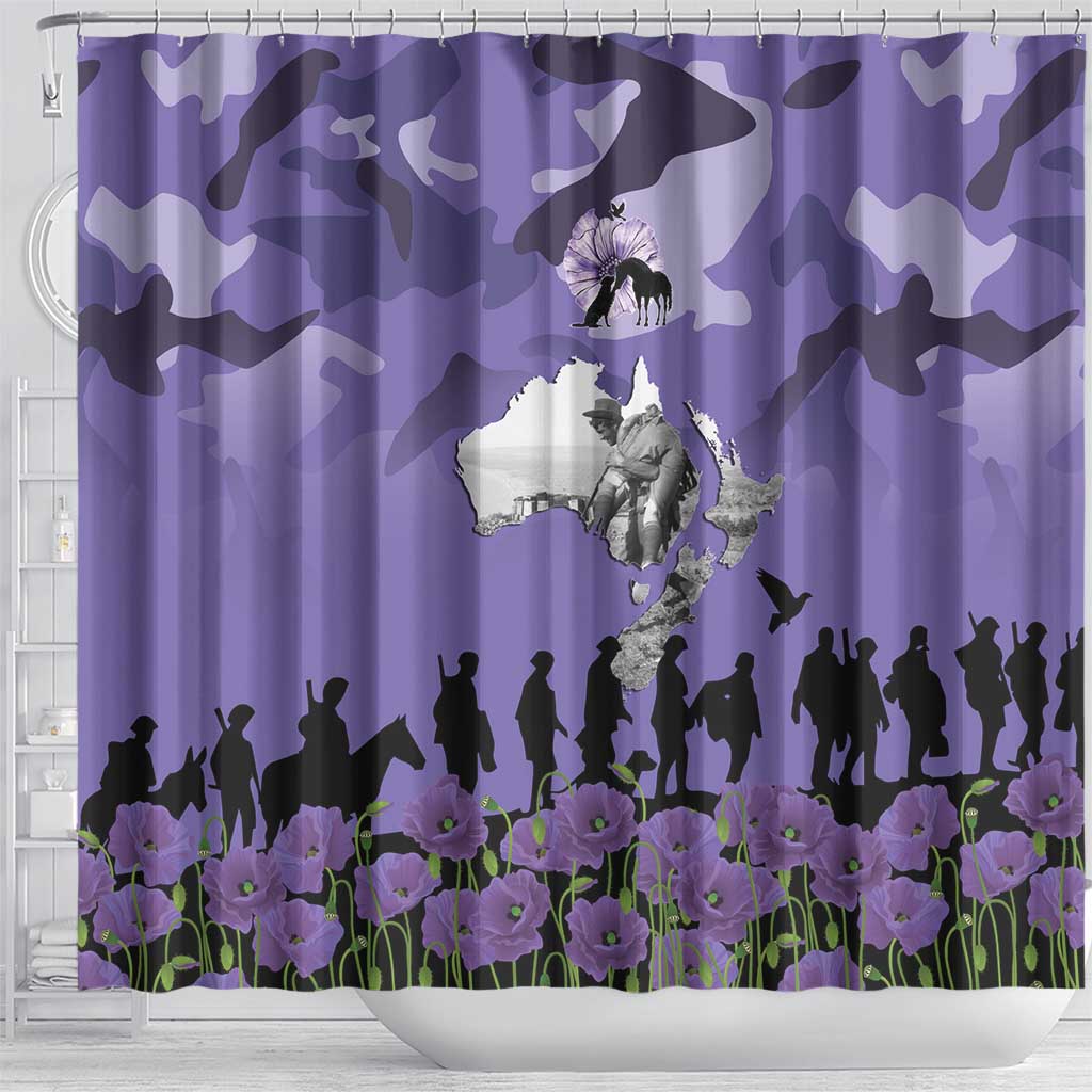 ANZAC Day Shower Curtain Lest We Forget the Animals Too LT19 - Polynesian Pride