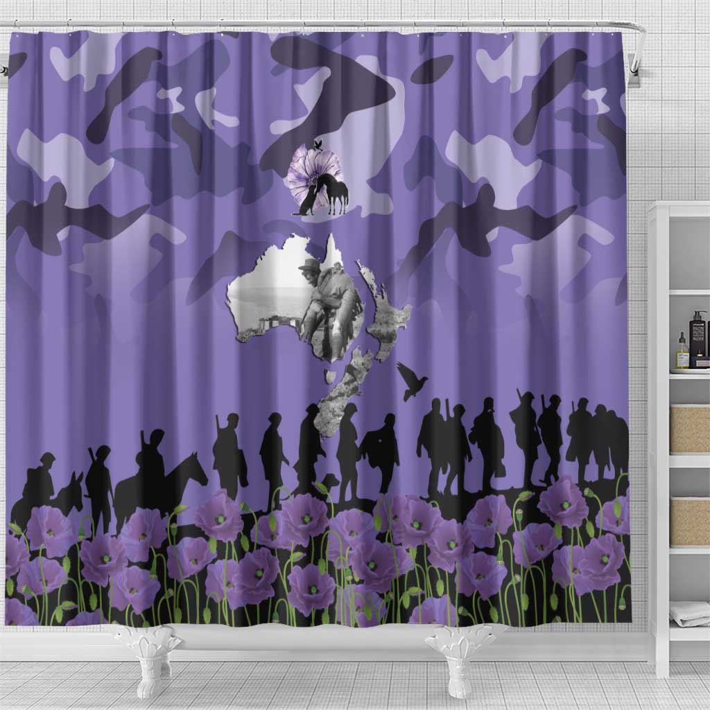 ANZAC Day Shower Curtain Lest We Forget the Animals Too LT19 - Polynesian Pride