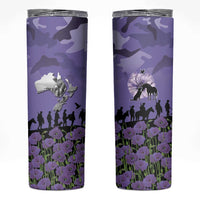 ANZAC Day Skinny Tumbler Lest We Forget the Animals Too LT19 Purple - Polynesian Pride
